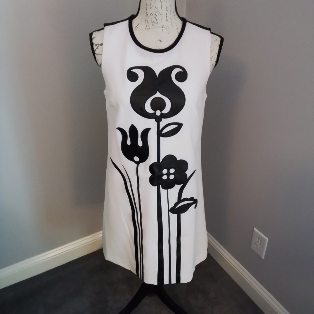 Victoria Beckham for Target Black & White Tulip Floral Print Shift Dress - S - Picture 5 of 12
